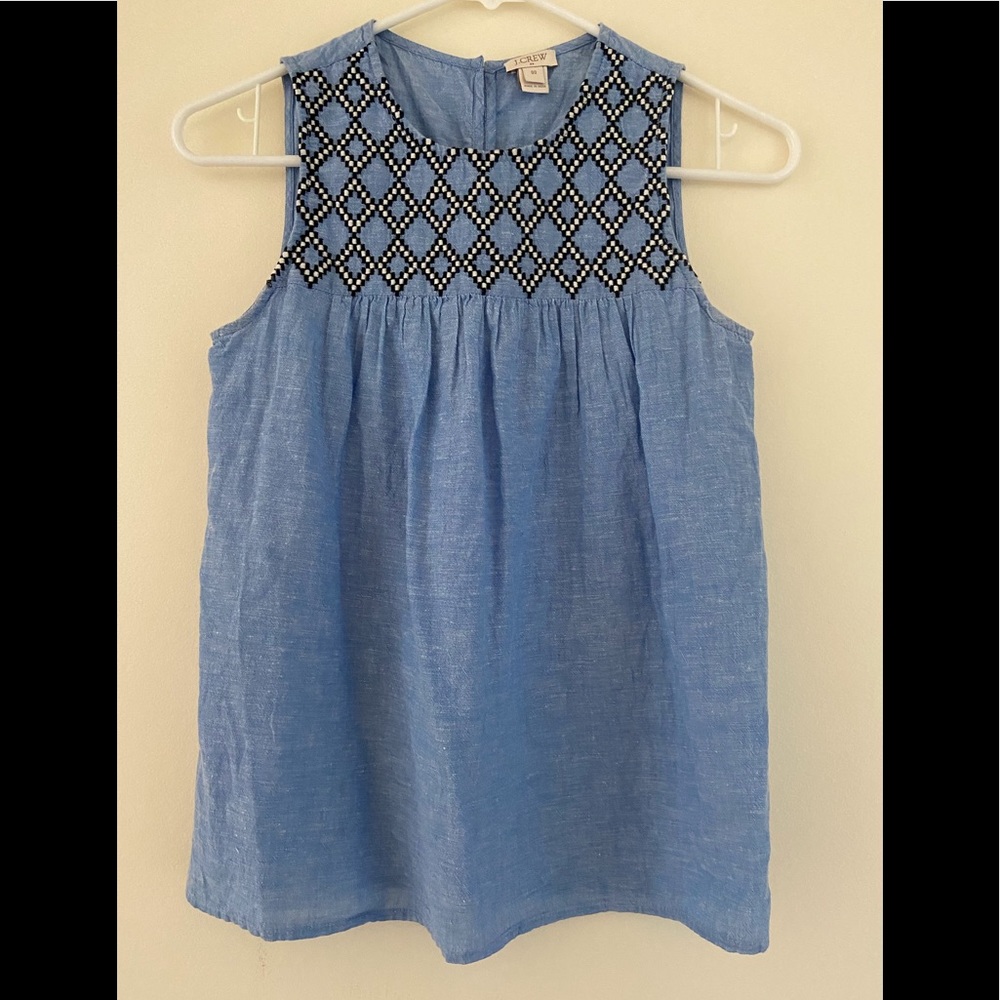 Cute J.Crew Chambray Top - Picture 1 of 4